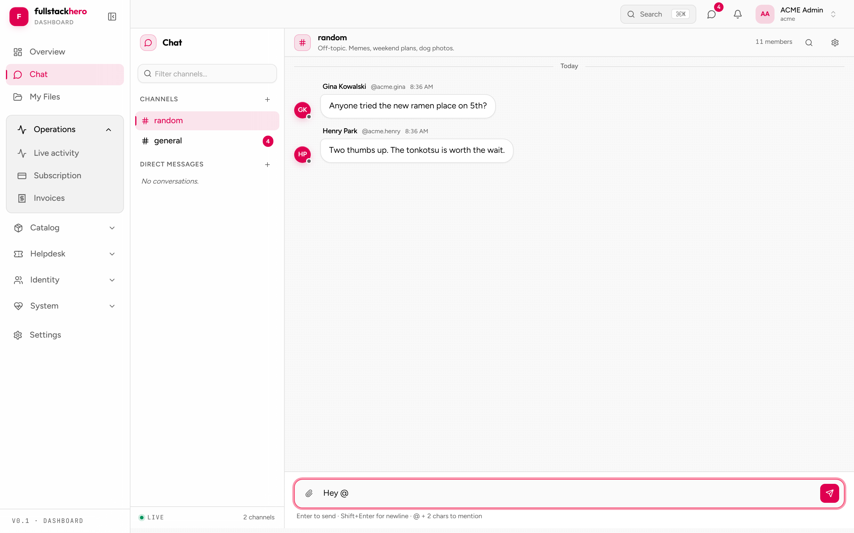 Mention picker dropdown showing user avatars
